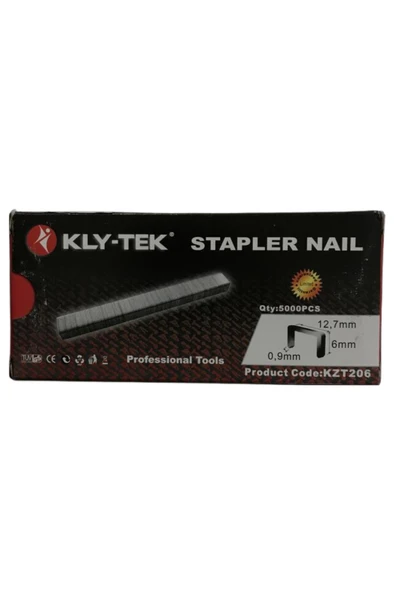KLY-TEK Seri Havalı Zımba Teli 0,9x12,7x6 mm 5000 Adet  24'lü Paket ürün görseli 1