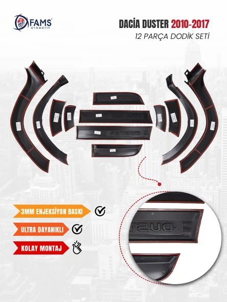 Dacia Duster Uyumlu 2010-2017 Full Dodik Seti 12 Parça (Duster Baskılı) - Resim 4