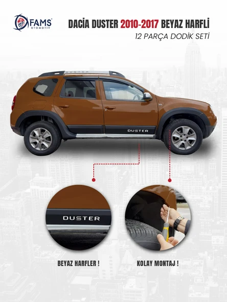Dacia Duster 2010-2017 Uyumlu Dodik Seti 12 Parça (Beyaz Harfli) - Resim 3