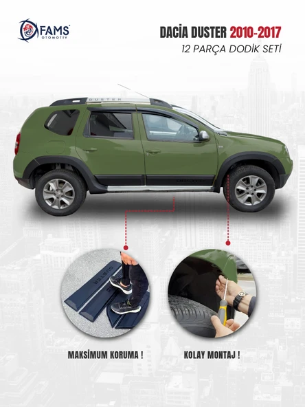 Dacia Duster Uyumlu 2010-2017 Full Dodik Seti 12 Parça (Duster Baskılı) - Resim 3