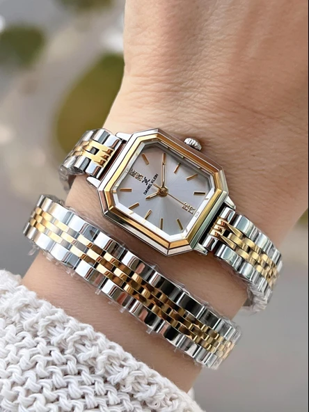 Daniel Klein Dolamalı Çelik Kordonlu 2 Yıl Garantili 3 Atm Suya Dayanıklı Kadın Kol Saati+Bileklik 3 ürün görseli