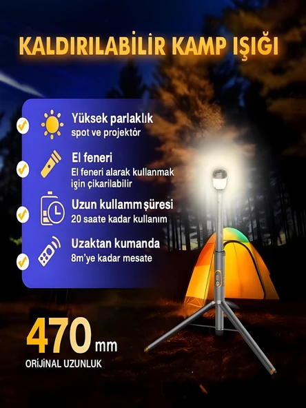 163cm RGB Işıklı Magsafe Selfie Tripod Uzaktan Kumandalı, Tek Dokunuşla Açılan Katlanabilir - Resim 3