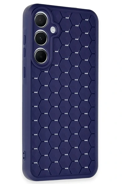 LitaeTrend Samsung Galaxy A35 5G Kılıf Petek Silikon Kapak - Lacivert - Resim 2