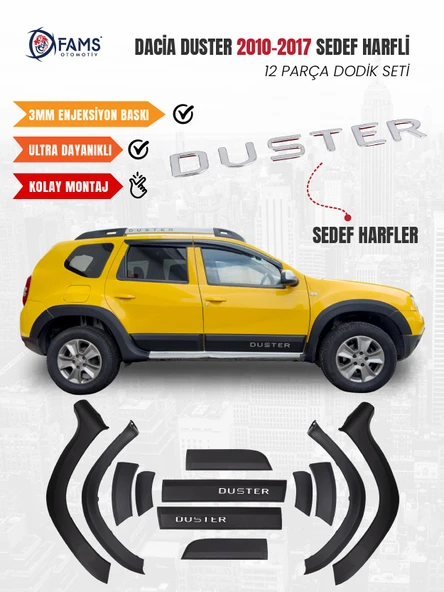 Dacia Duster 2010-2017 Uyumlu Dodik Seti 12 Parça (Sedef Harfli) ürün görseli
