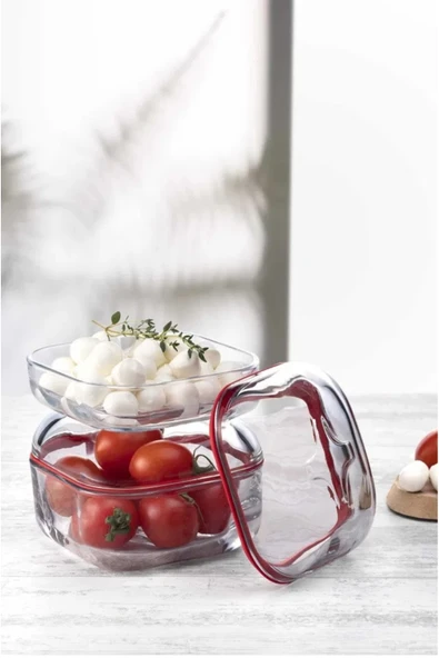 Paşabahçe 96888 Plus Silikon Contalı Kapaklı Saklama Kabı Seti 3ad-395 Cc + 3ad 200 Cc - Resim 2