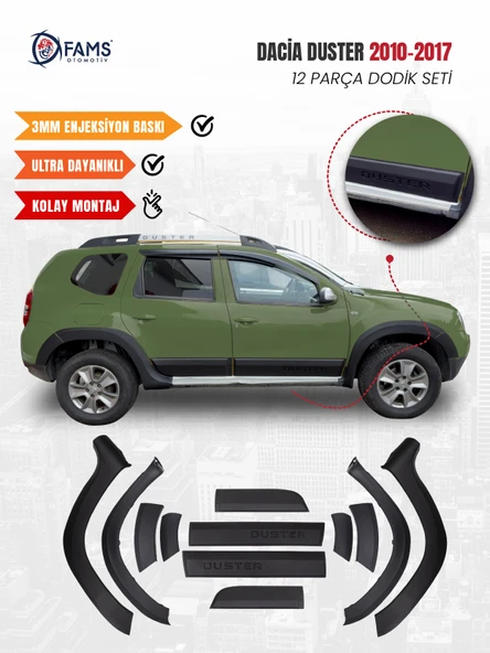 Dacia Duster Uyumlu 2010-2017 Full Dodik Seti 12 Parça (Duster Baskılı) ürün görseli