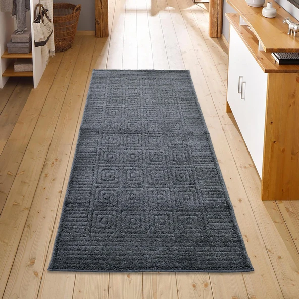 Pandora Yumuşak Peluş Shaggy Gri Çocuk Odası Oturma Odası Salon Mutfak Koridor Halısı Yolluk 1102O ürün görseli