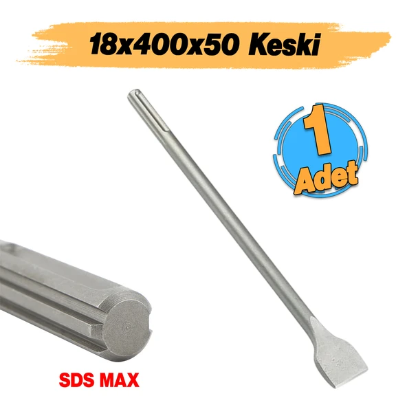 Sds Max Şaftlı Keski 18 mm x 400 mm x 50 mm Hilti Ucu Beton Taş Kaya Kırıcı Kırma Adaptörü - Resim 2