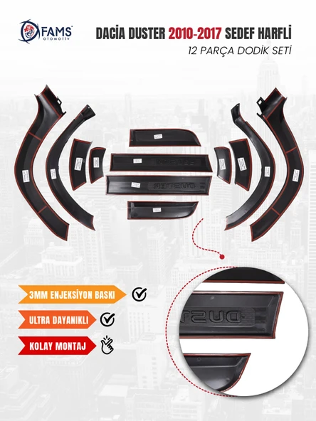 Dacia Duster 2010-2017 Uyumlu Dodik Seti 12 Parça (Sedef Harfli) - Resim 4