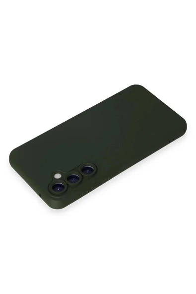 LitaeTrend Samsung Galaxy S24 Kılıf Nano içi Kadife Silikon - Koyu Yeşil - Resim 3