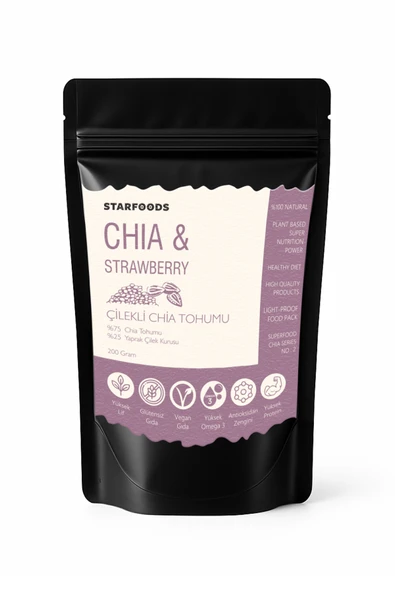 Chia Tohumu & Yaprak Çilek Paraguay Chia Tohumu Çilekli Chia Seeds & Strawberry Chia Series No: 2 - Resim 2