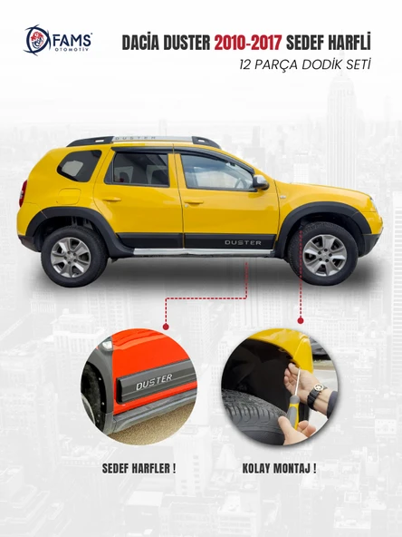 Dacia Duster 2010-2017 Uyumlu Dodik Seti 12 Parça (Sedef Harfli) - Resim 3