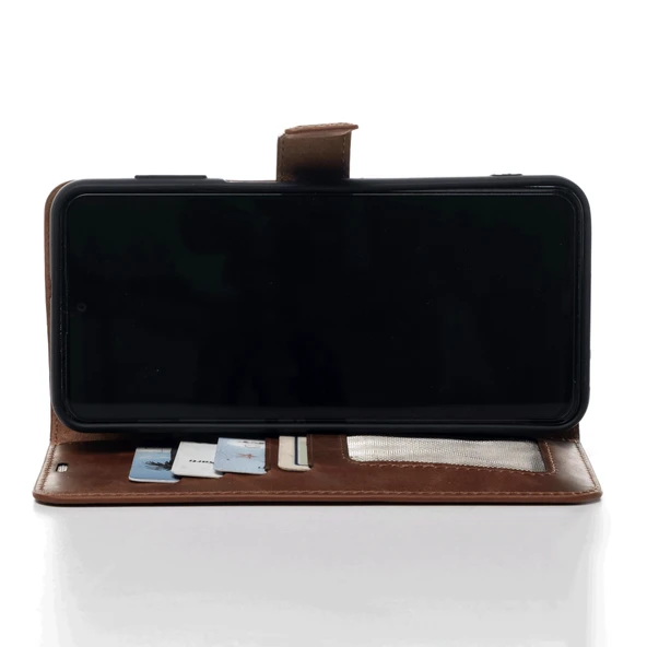 Samsung Galaxy A17 Hakiki Deri Cüzdanlı Kapaklı Kaliteli Lüks Cüzdan Kılıf - Resim 12