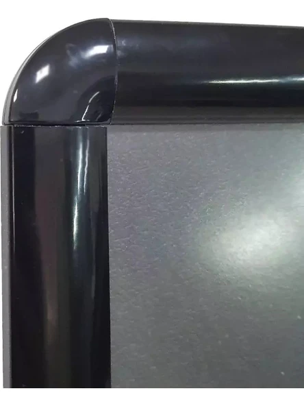 Siyah-A4 Alüminyum Çerçeve Rondo Köşe Aç Kapa Açılır Kapanır Siyah Klik Klak Çerçeve - Resim 2