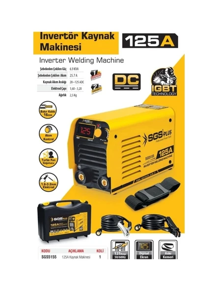 Sgs SGS5155 125 A İnvertör Kaynak Makinesi - Resim 2