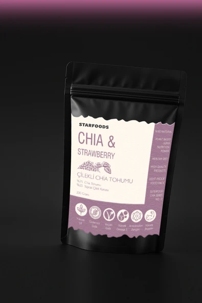 Chia Tohumu & Yaprak Çilek Paraguay Chia Tohumu Çilekli Chia Seeds & Strawberry Chia Series No: 2 ürün görseli