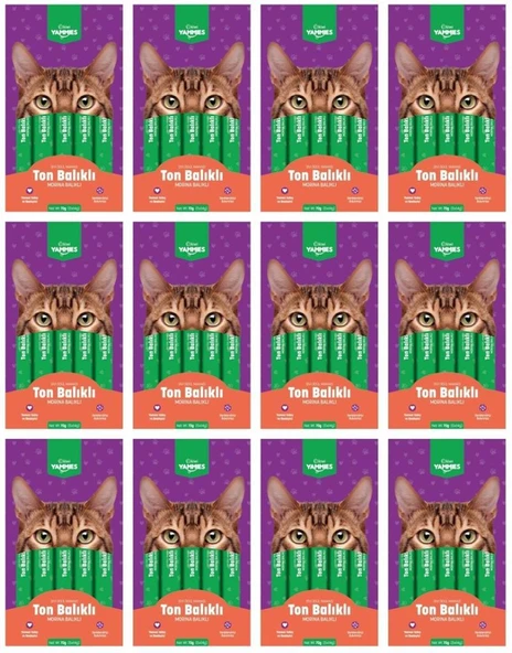 Kiwi Yammies Ton Balıklı Morina Balıklı Sıvı Kedi Ödül Maması*12 Paket ürün görseli