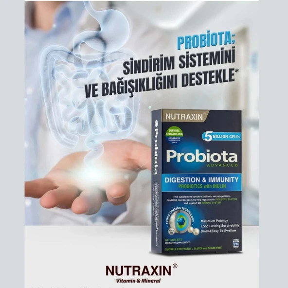 Nutraxin Probiota Advanced - Probiyotik Takviyesi 60 Tablet - Resim 3