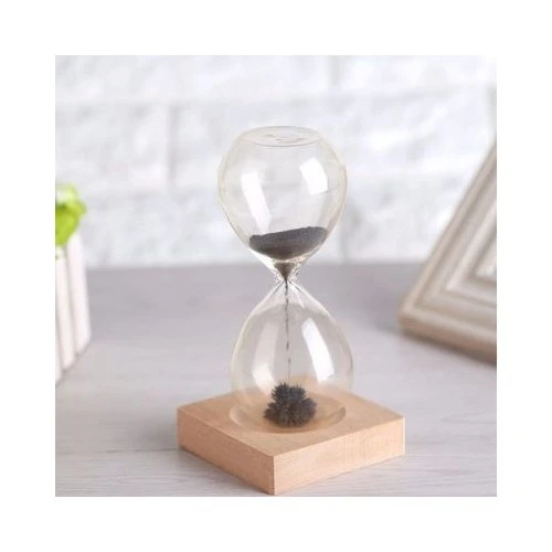 Ahşap Mıknatıslı Kum Saati Ev Ofis Dekoratif Hediyelik Ahşap Altlı Manyetik Mıknatıslı Kum Saati ürün görseli 1