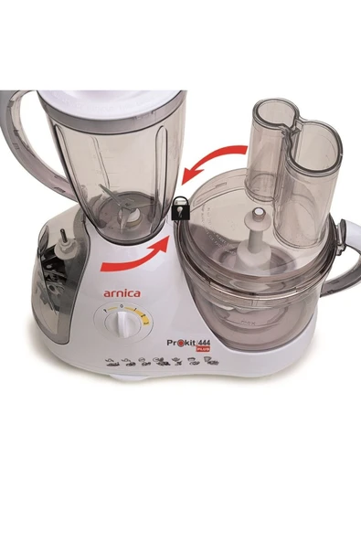Arnica Prokit 444 Plus GH21020 Kompakt Mutfak Robotu Beyaz - Resim 2