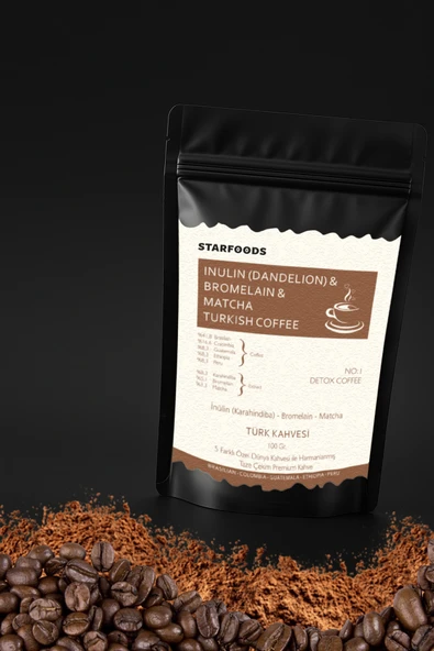 15 Days Detox Set Coffee + Tea + Superfood İnülin Bromelain Türk Kahvesi Detox Çayı Chia Detoks Seti - Resim 2