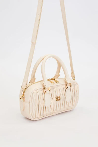 Levidor Krem Kadın El ve Omuz Çantası 930928 - Resim 2