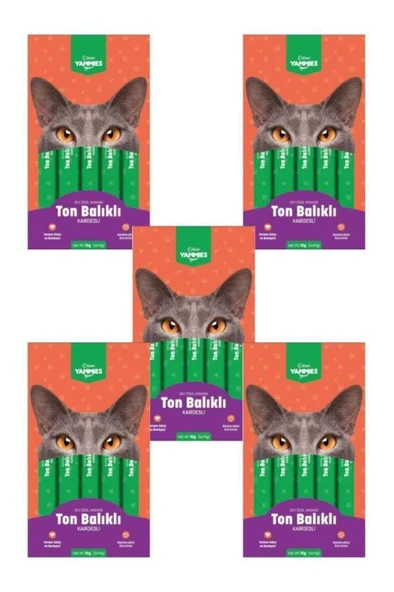 Kiwi Yammies 5x14 gr 5 Paket Ton Balıklı Karidesli Sıvı Ödül Maması ürün görseli 1