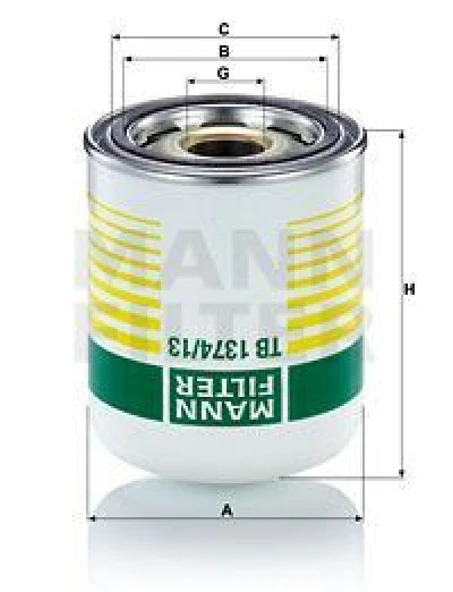 Ford Truck Hava Kurutucu Filtre Eski Model Uzun Omurlu Unıversal (tb1374x) - Mann Tb1374/13x - Resim 1