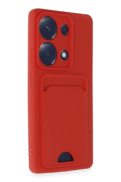 LitaeTrend Xiaomi Redmi Note 13 Pro 4G Kılıf Kelvin Kartvizitli Silikon - Kırmızı - Resim 2