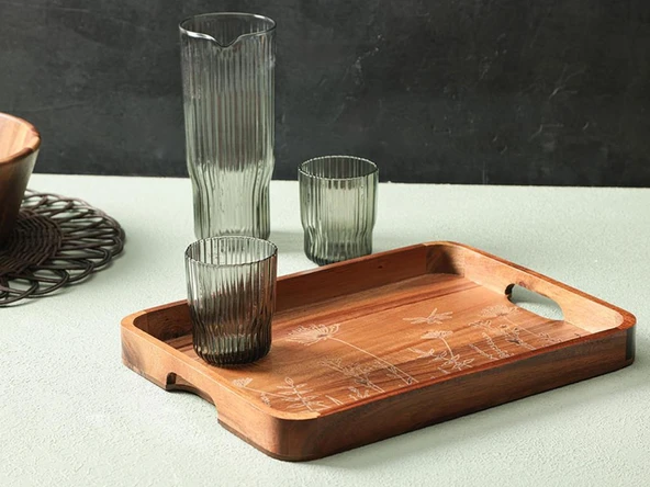 PORLAND WOODFLOWER AKASYA TEPSİ 38 CM ürün görseli