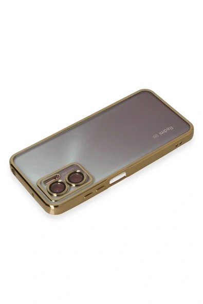 LitaeTrend Xiaomi Redmi Note 11E Kılıf Lensli Silikon - Gold - Resim 3