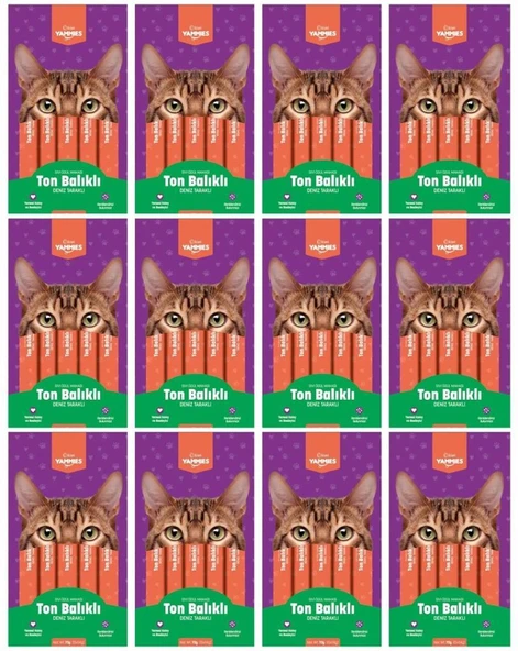 Kiwi Yammies Ton Balıklı Deniz Taraklı Sıvı Kedi Ödül Maması*12 Paket ürün görseli