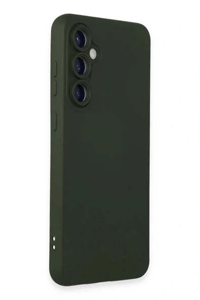 LitaeTrend Samsung Galaxy S24 Kılıf Nano içi Kadife Silikon - Koyu Yeşil - Resim 2