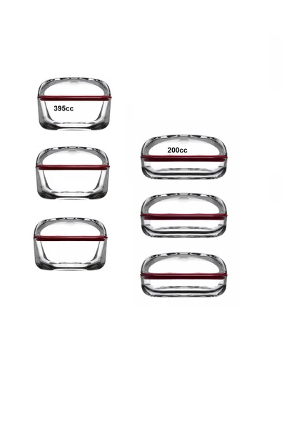 Paşabahçe 96888 Plus Silikon Contalı Kapaklı Saklama Kabı Seti 3ad-395 Cc + 3ad 200 Cc ürün görseli 1