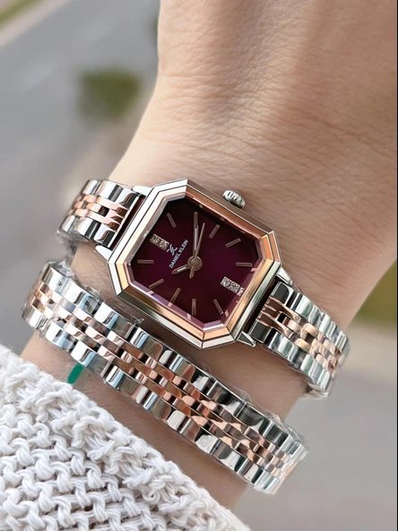 Daniel Klein Dolamalı Çelik Kordonlu 2 Yıl Garantili 3 Atm Suya Dayanıklı Kadın Kol Saati+Bileklik 4 ürün görseli