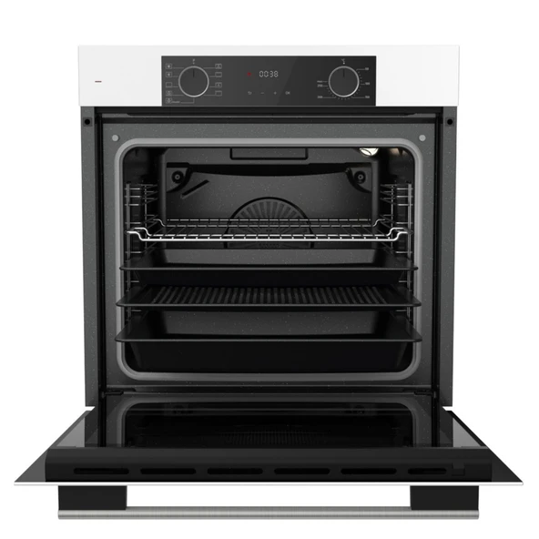 Ferre FryArt & FlowArt HERO Sessiz Davlumbazlı Beyaz Cam Ankastre  Set ( D081-SA + LN386 + XE63CB ) - Resim 5