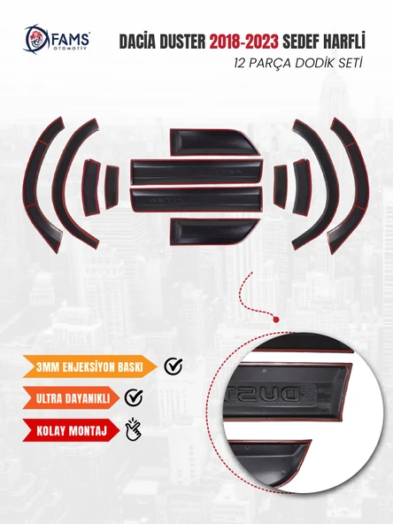 Dacia Duster Uyumlu 2018-2024 12 parça  Dodik seti (Sedef Harfli) - Resim 4