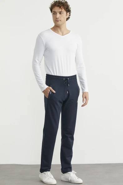 Cep Biye Detaylı Eşofman Altı - Lacivert - Resim 2