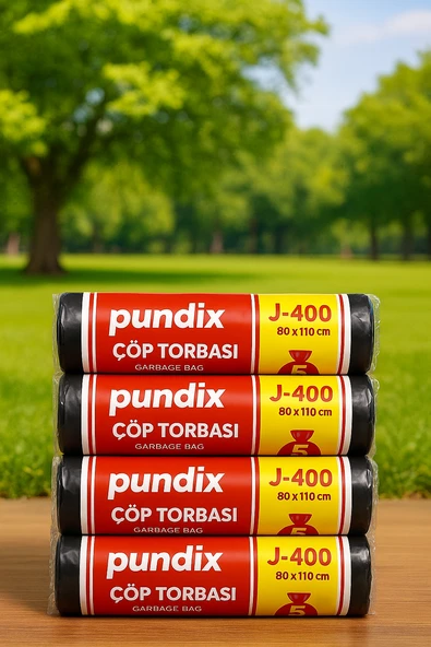 Pundix J400 Jumbo Boy Çöp Torbası (80X110 Cm) 5 Rulo (Toplam 50 Adet) Dayanıklı, Sızdırmaz ve Geniş Hacimli Çöp Poşeti - Resim 6