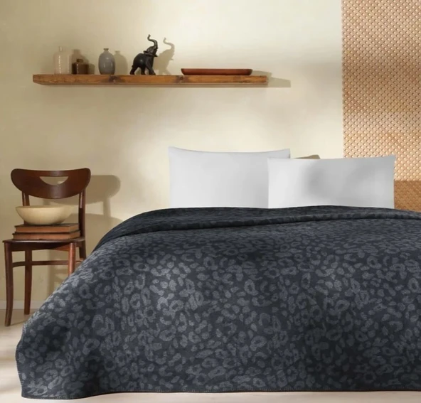 Taç Çift Kişilik Pamuklu Battaniye Dobby Antrasit ürün görseli