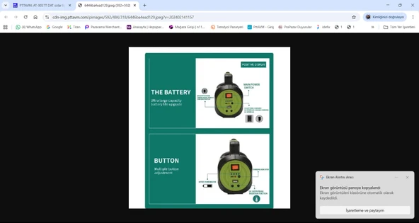 AT-9037T DAT solar lighting system kits solar panel power generator storage USB charger home system - Resim 6