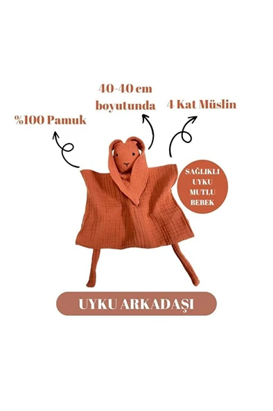 Müslin Uyku Arkadaşı Tavşan Colorsofemerald - Resim 2