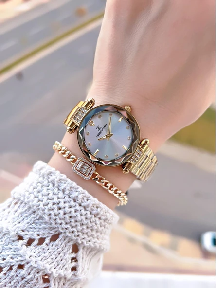 Daniel Klein Çelik Kordonlu 2 Yıl Garantili 3 Atm Suya Dayanıklı Kadın Kol Saati+Bileklik BD.14132.2 - Resim 2