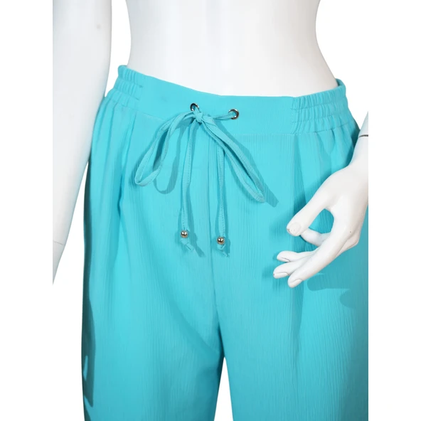 Kadın Lastikli Boru Paça Pantolon 45053 - Resim 11