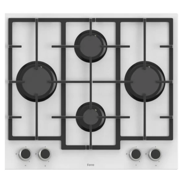 Ferre FryArt & FlowArt Luno Sessiz Davlumbazlı Beyaz Cam Ankastre  Set ( D078-SA + LN386 + XE63CB ) - Resim 3