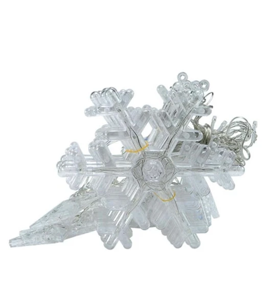 10 Saçaklı Kar Tanesi Gün Işığı Led Işık  8 Fonksiyonlu Fişli ve Eklemeli Dekoratif Aydınlatma - Resim 5