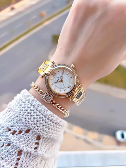 Daniel Klein Çelik Kordonlu 2 Yıl Garantili 3 Atm Suya Dayanıklı Kadın Kol Saati+Bileklik BD.10070.2 - Resim 2