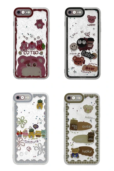 LitaeTrend iPhone 7 Kılıf Sweet Desenli Silikon Kapak - Sarı - Resim 2