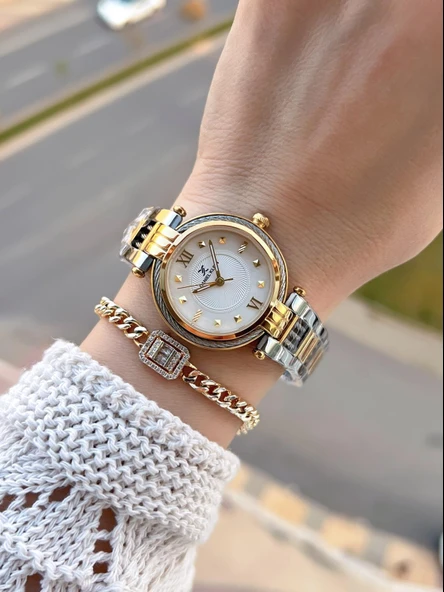 Daniel Klein Çelik Kordonlu 2 Yıl Garantili 3 Atm Suya Dayanıklı Kadın Kol Saati+Bileklik BD.10070.3 - Resim 2