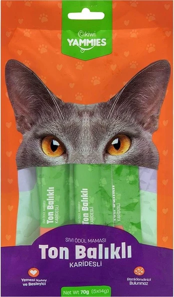 Kiwi Yammies Karışık Sıvı Kedi Ödül Maması*15 Paket - Resim 2